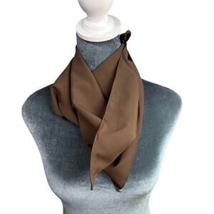 American Vintage Brown Square Scarf 20x20" - basics- neutral- small snag